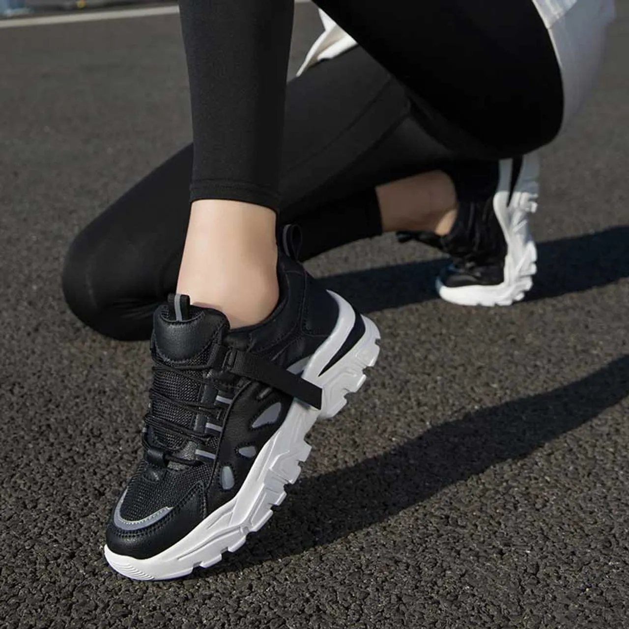 Black Decorated Casual Sport Sneaker